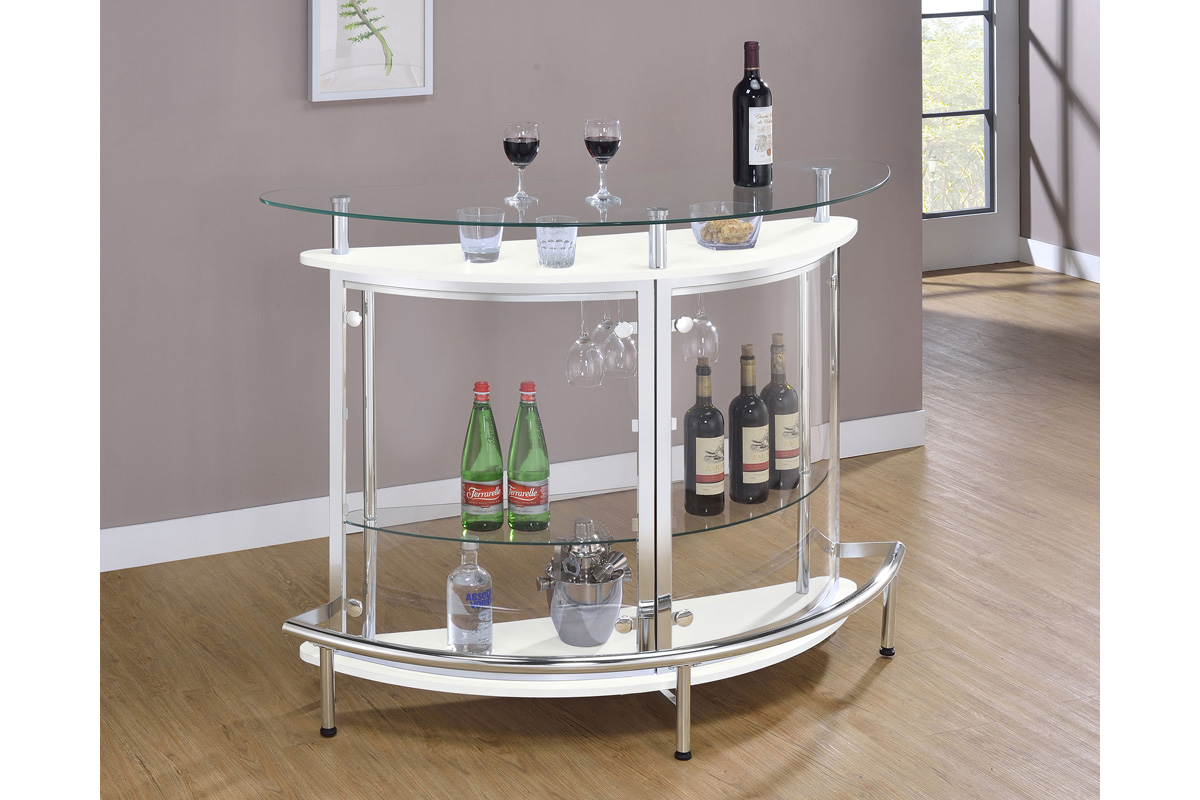 Amarillo 2-Tier Bar Unit White And Chrome