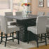 9 Pcs Set Stanton Square Counter Table Black w/ Grey Chairs
