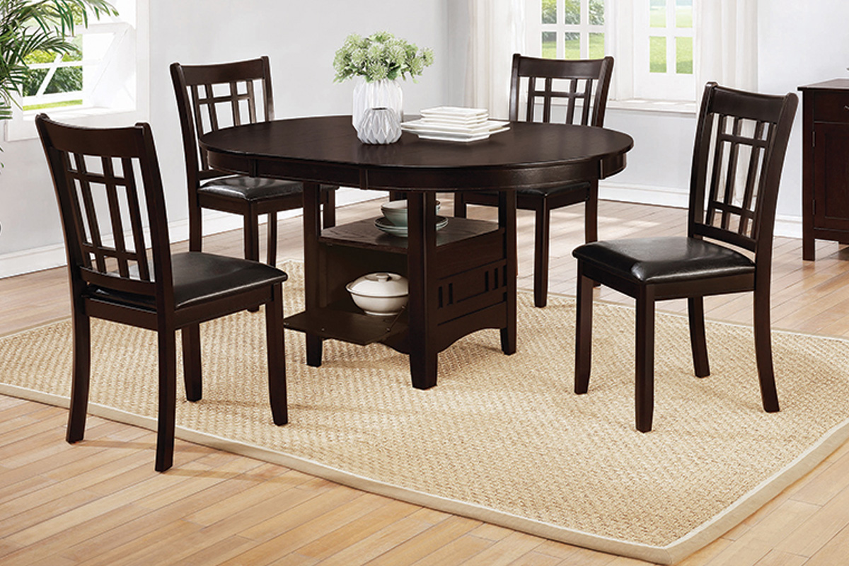 5 Pcs Set Lavon Dining Table With Storage Espresso