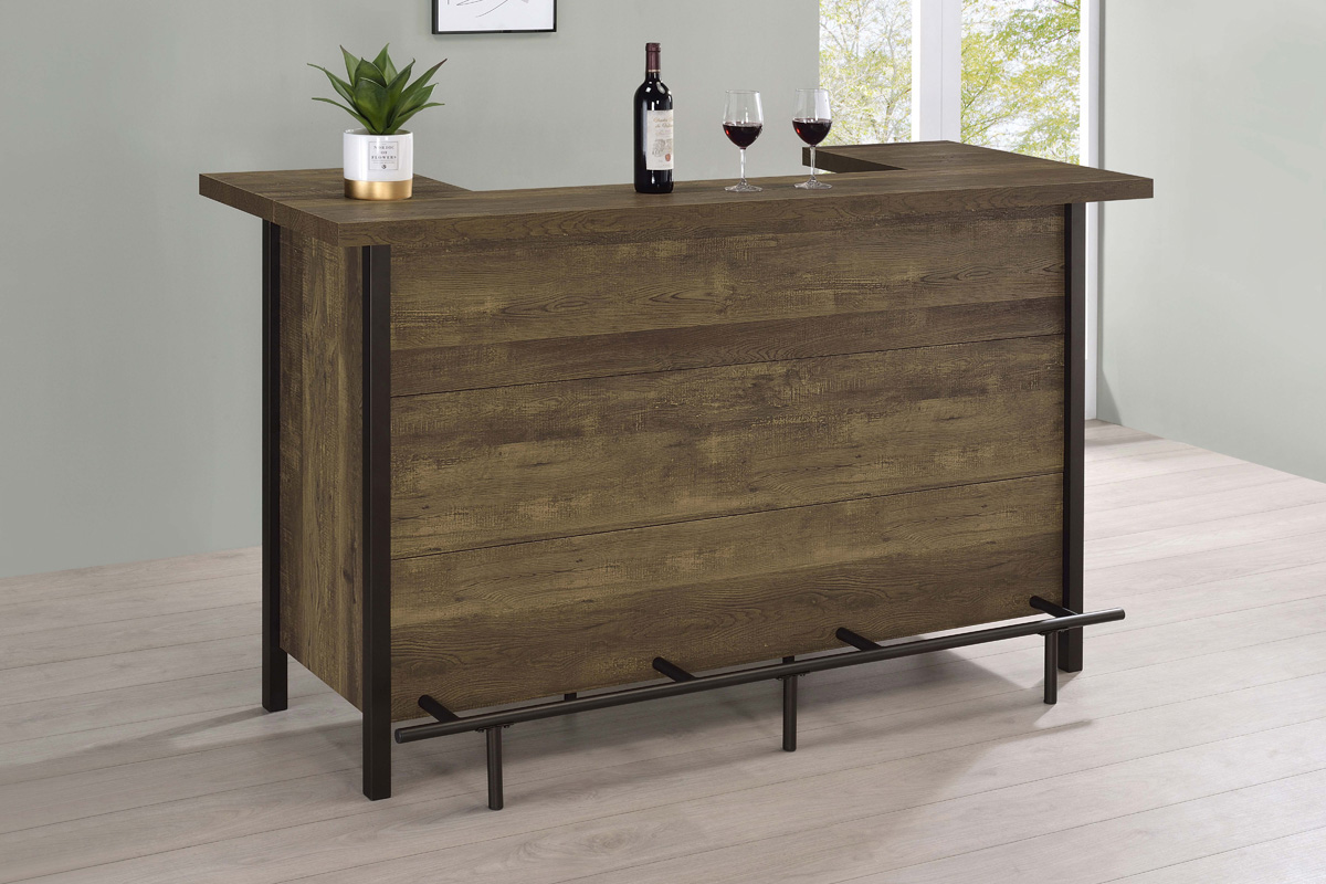 Bellemore Rectangular Storage Bar Unit Rustic Oak