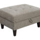 Barton Upholstered Tufted Ottoman Toast And Brown