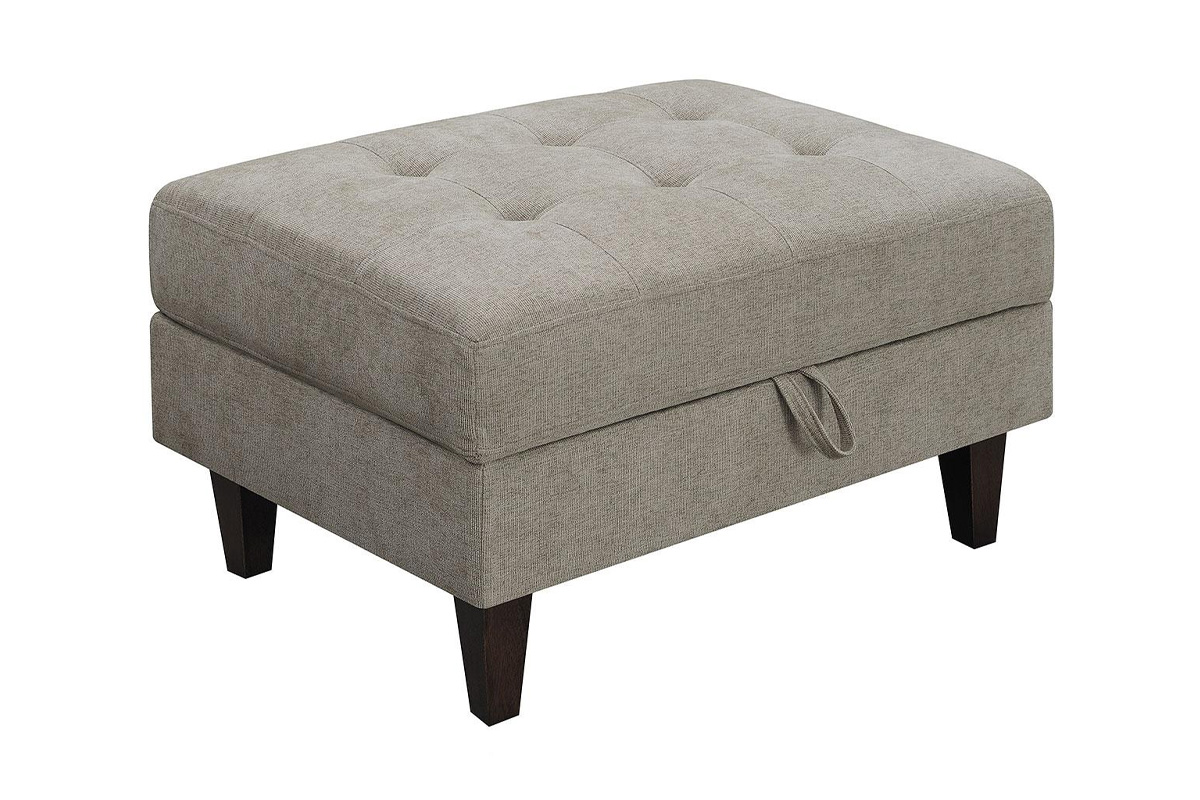 Barton Upholstered Tufted Ottoman Toast And Brown