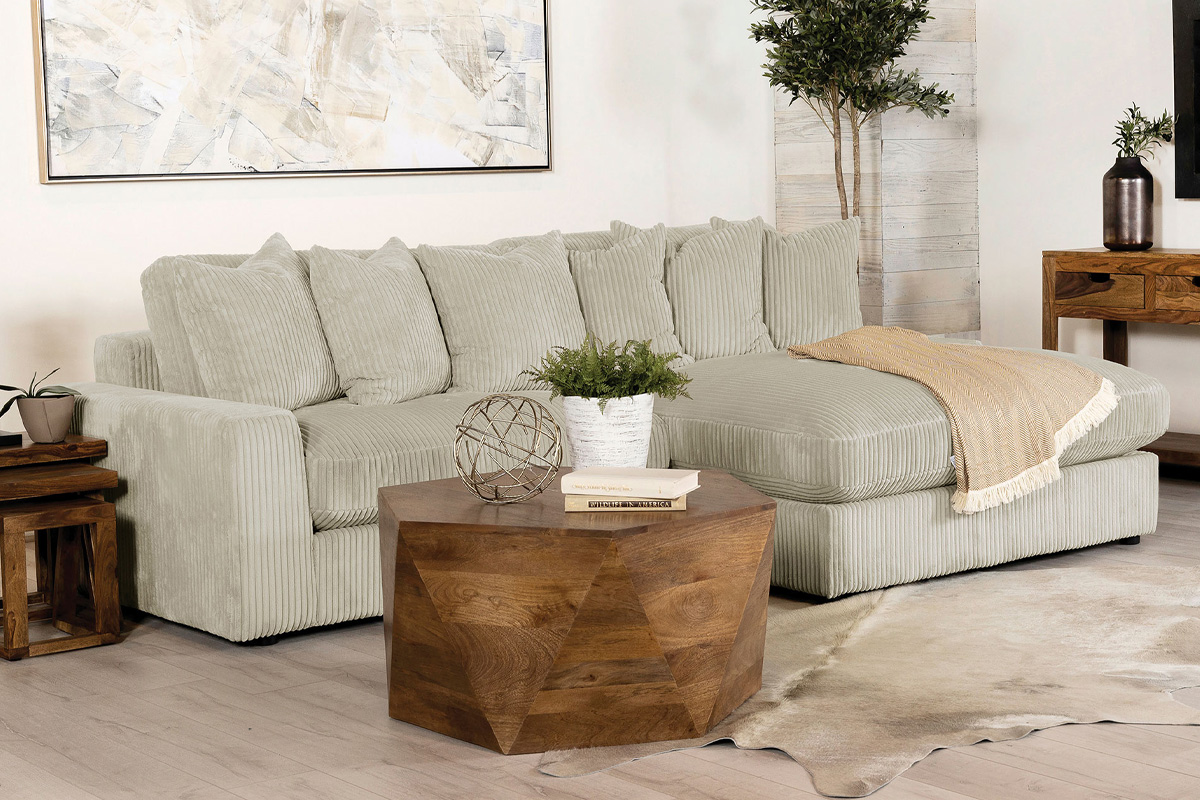 Blaine Upholstered Reversible Sectional Sofa Sand