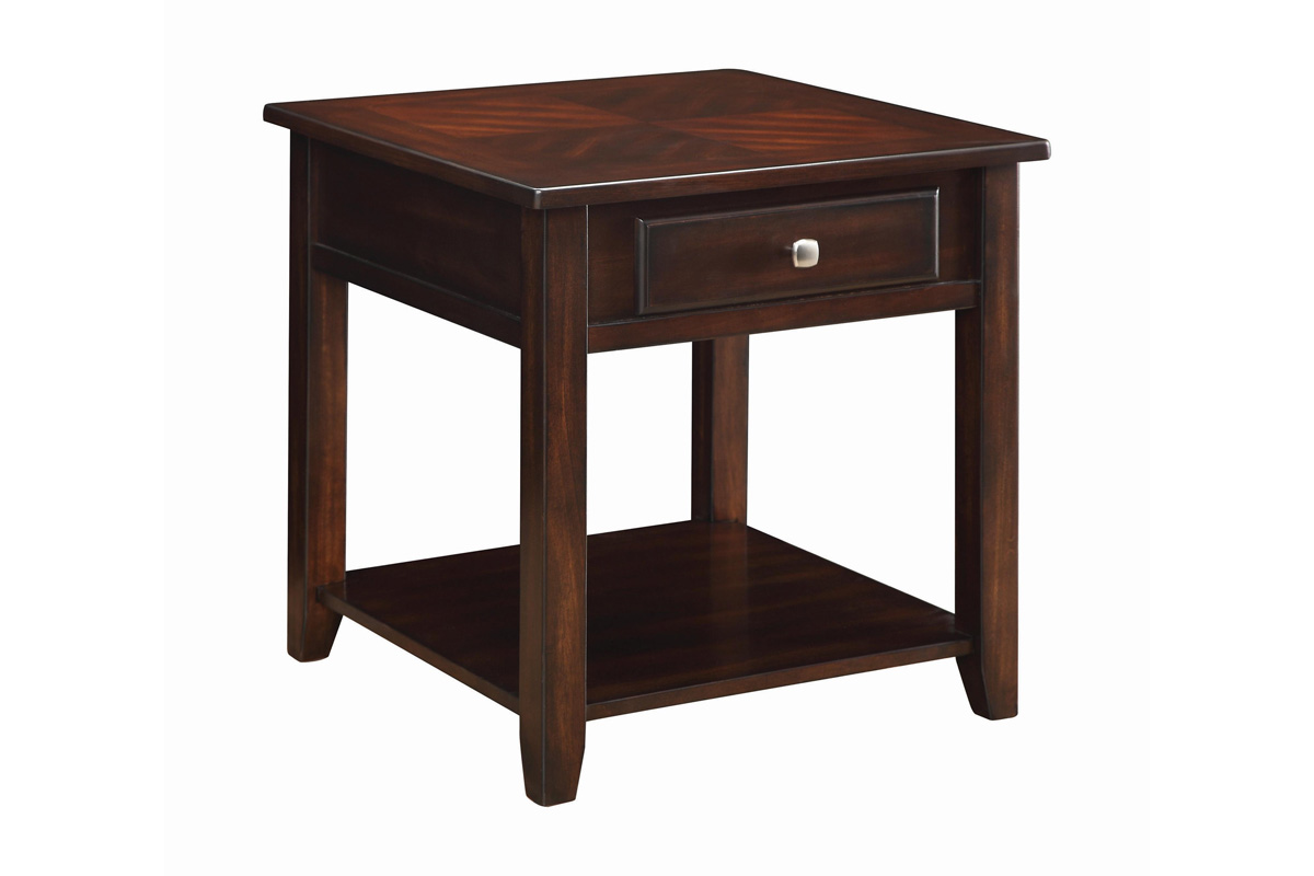 Bradford Square 1-Shelf End Table Walnut