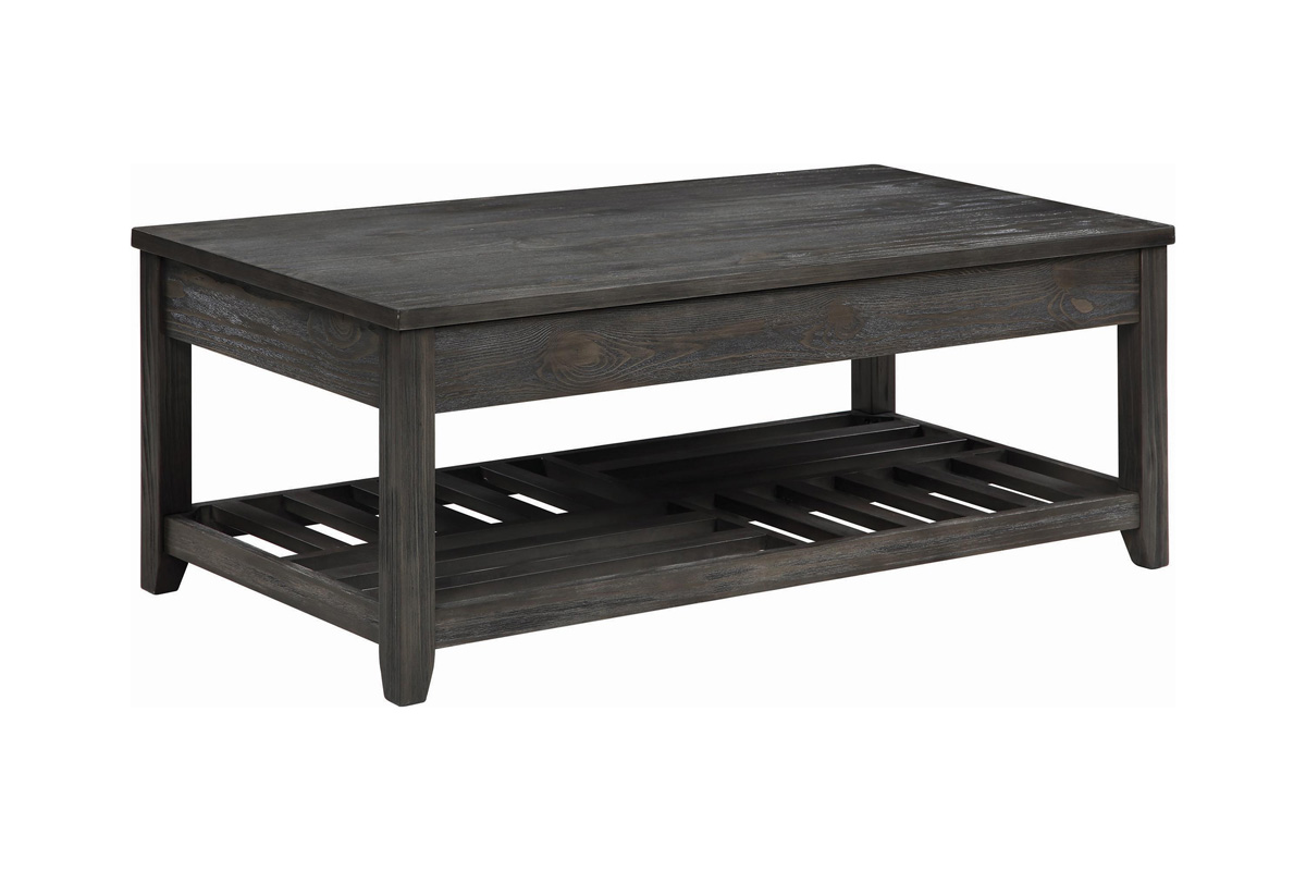 Cliffview Lift Top Coffee Table With Storage Cavities Grey