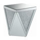 Amore End Table With Triangle Detailing Silver And Clear Mirror