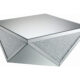 Amore Coffee Table With Triangle Detailing Silver And Clear Mirror
