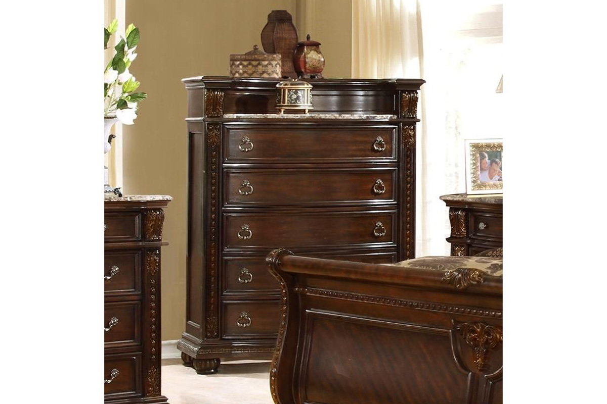 Classic Dark Cherry Wood Chest
