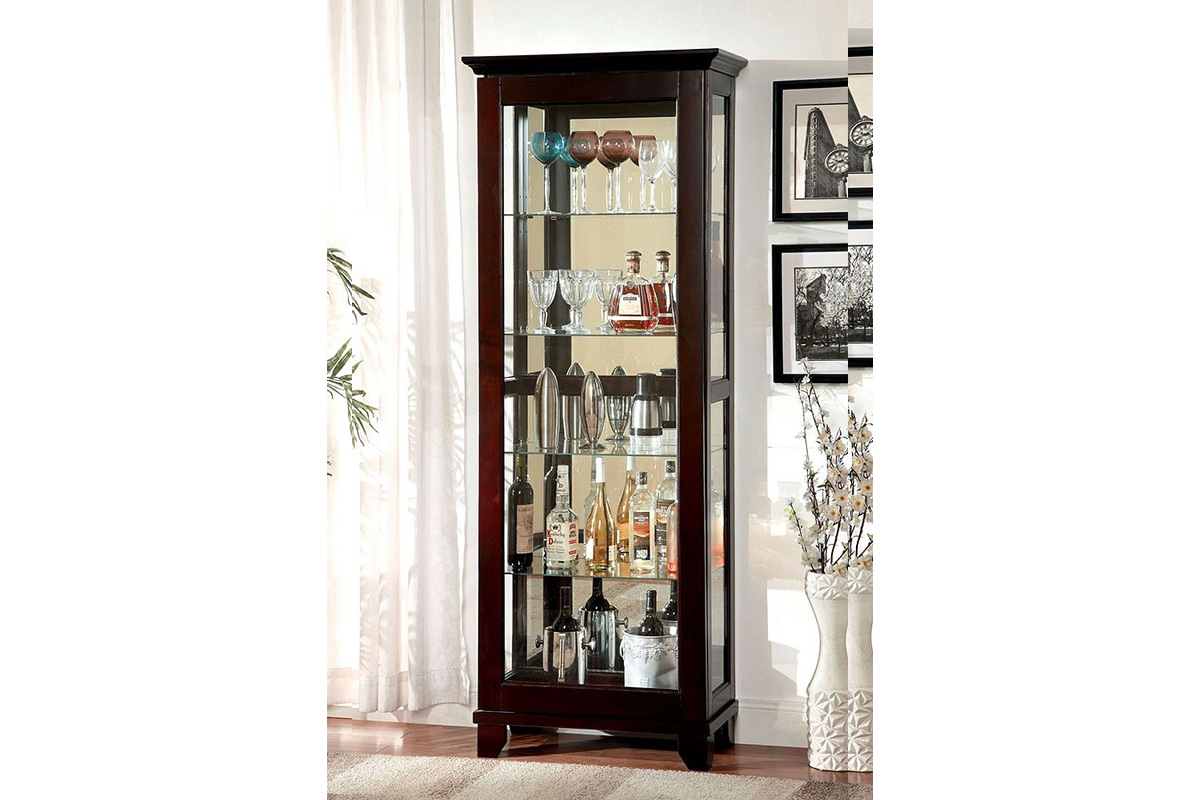 Ludden Contemporary Dark Walnut Solid Wood Curio