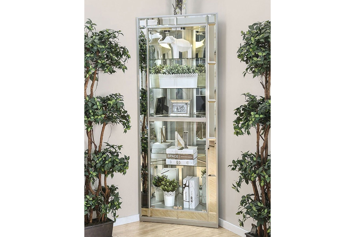 Chouteau Contemporary Silver Tempered Glass Curio