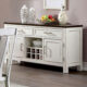 Halsey Rustic Weathered White & Warm Grey Solid Wood Server