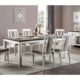 7 Pcs Set Halsey Rustic Weathered White & Dark Walnut Solid Wood Dining Table