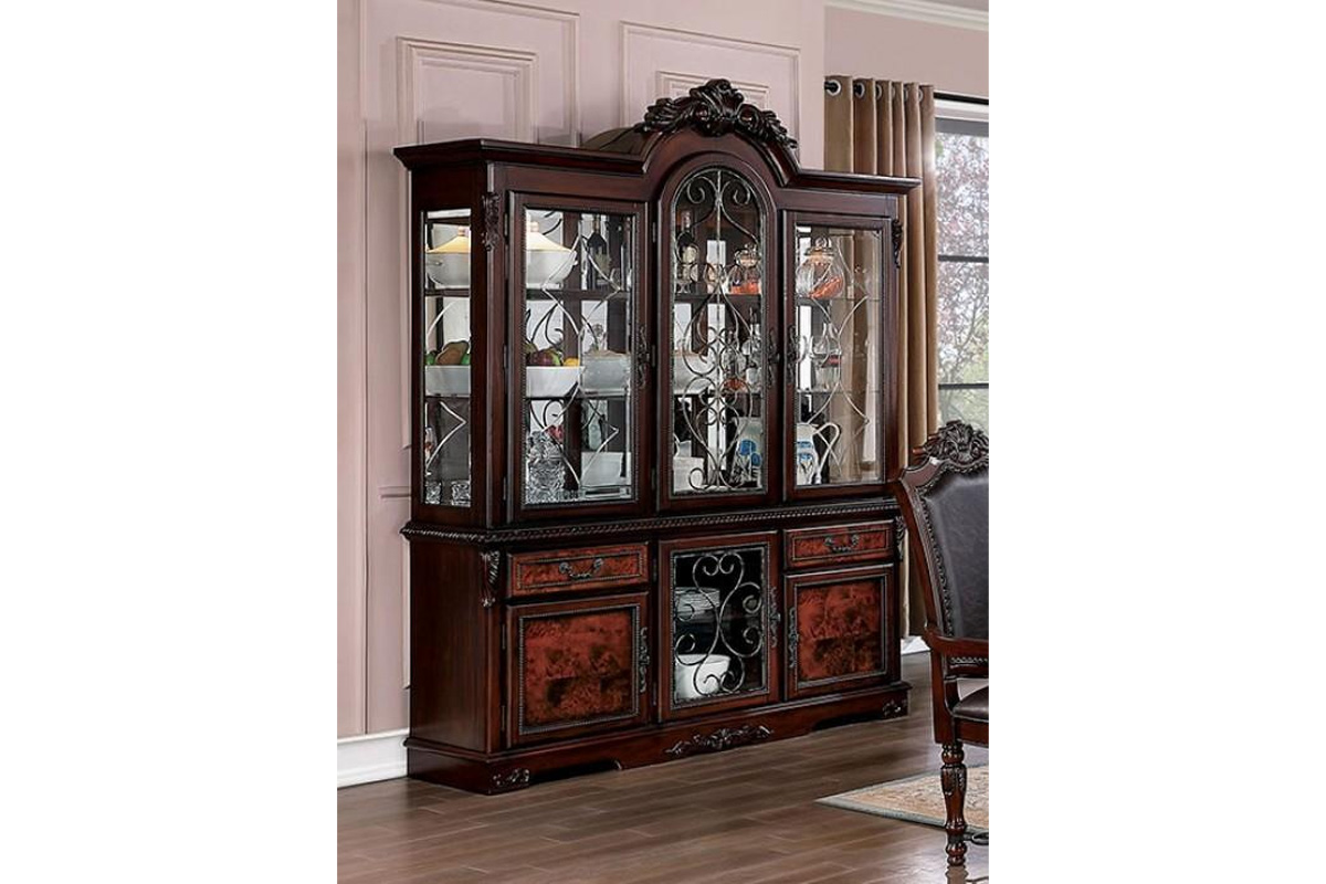 Picardy Traditional  Brown Cherry Wood China Hutch & Buffet