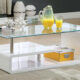 Torkel Contemporary White & Chrome Metal Coffee Table