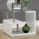 Torkel Contemporary White & Chrome Metal End Table