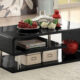 Ninove Contemporary Black & Chrome Metal Coffee Table