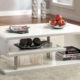 Ninove Contemporary White & Chrome Metal Coffee Table