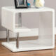 Ninove Contemporary White & Chrome Metal End Table