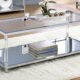 Ludvig Contemporary Chrome Tempered Glass Coffee Table