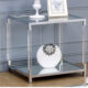 Ludvig Contemporary Chrome Tempered Glass End Table
