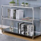 Ludvig Contemporary Chrome Tempered Glass Sofa Table