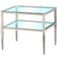 Tanika Contemporary Chrome Tempered Glass End Table