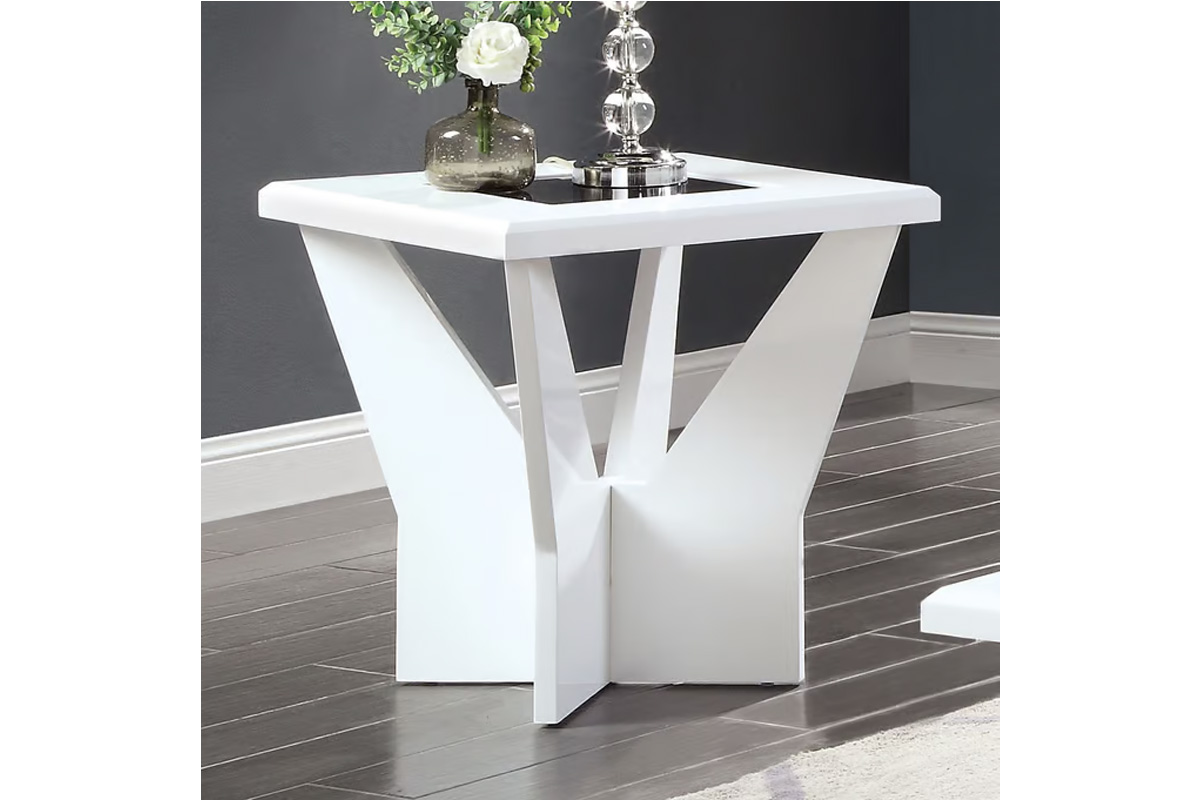 Dubendorf Contemporary White End Table