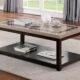 Rosetta Transitional Dark Walnut Faux Marble Top Coffee Table