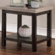 Rosetta Transitional Dark Walnut Faux Marble Top End Table