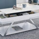 Titus Contemporary White & Chrome Coffee Table
