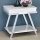 Titus Contemporary White & Chrome End Table