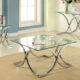Luxa Contemporary Chrome Tempered Glass Coffee Table