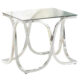 Luxa Contemporary Chrome Tempered Glass End Table
