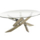 Laila Contemporary Chrome Tempered Glass Coffee Table