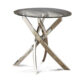 Laila Contemporary Chrome Tempered Glass End Table
