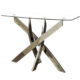 Laila Contemporary Chrome Tempered Glass Sofa Table