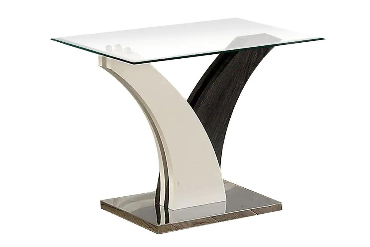 Sloane Contemporary White & Dark Grey End Table