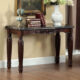 Brampton Traditional Espresso Faux Marble Top Sofa Table