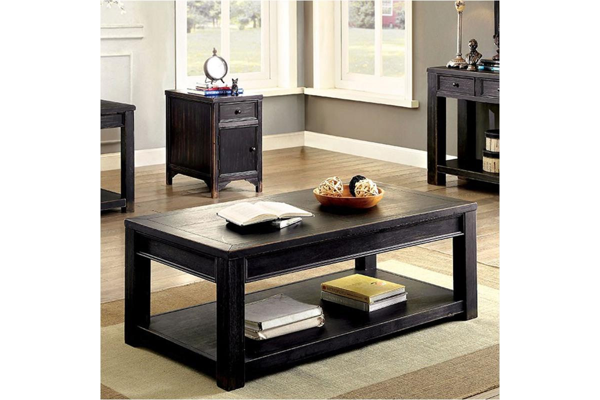 Meadow Rustic Antique Black Coffee Table