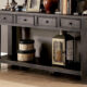 Meadow Rustic Antique Black Sofa Table