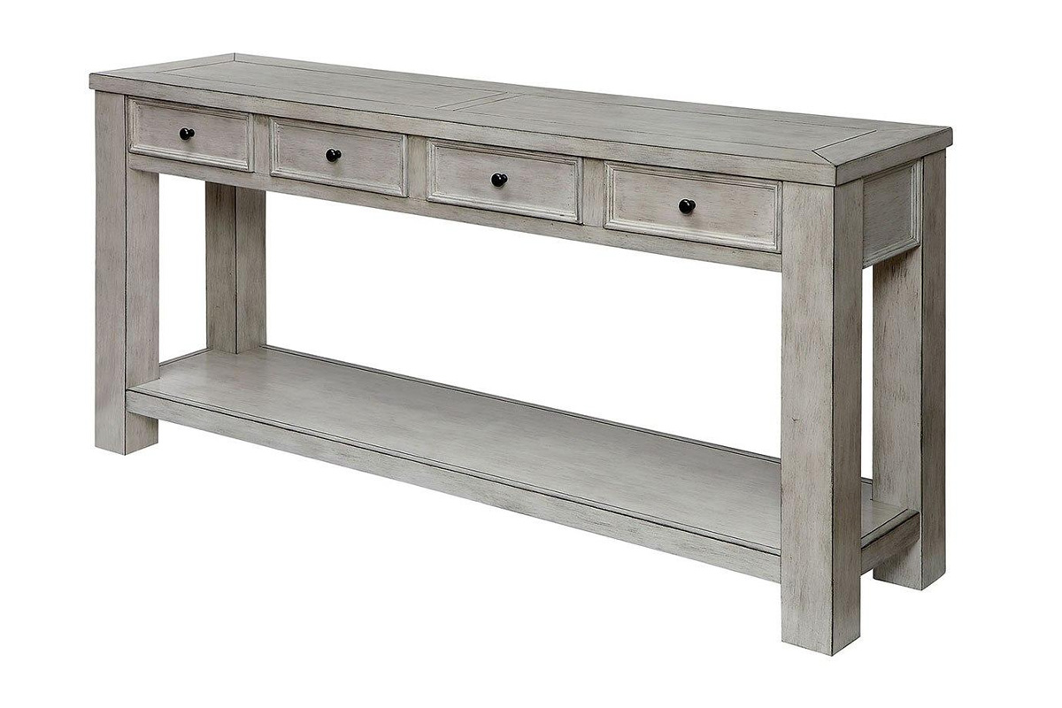 Meadow Rustic Antique White Sofa Table