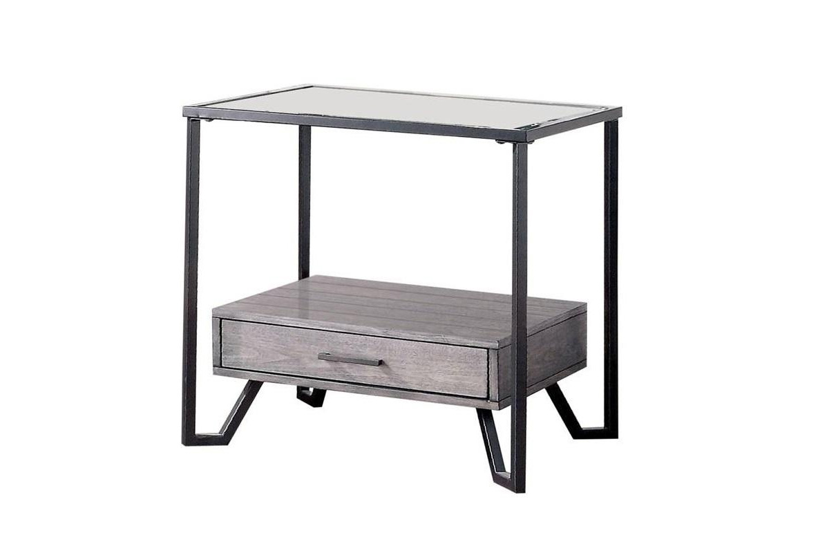 Ponderay Industrial Grey End Table