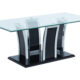 Staten Contemporary Black & Chrome Coffee Table