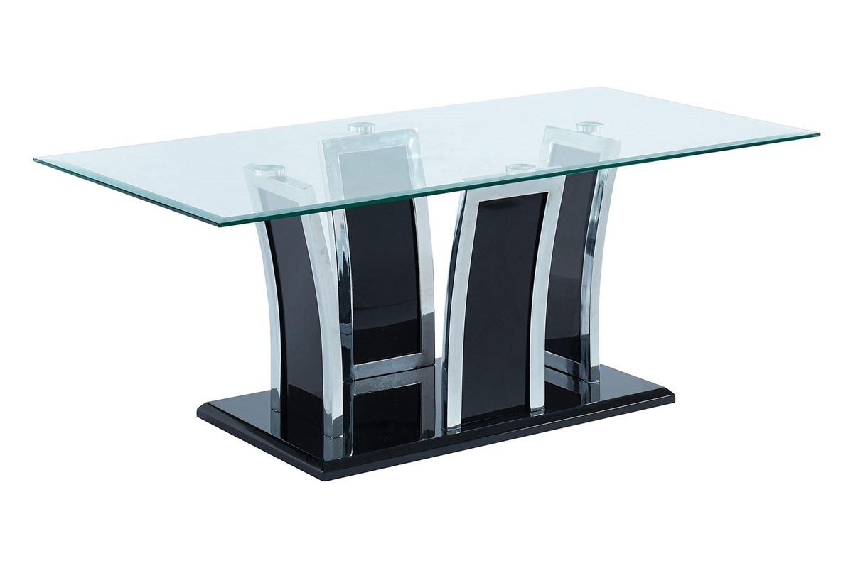 Staten Contemporary Black & Chrome Coffee Table