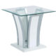 Staten Contemporary White & Chrome End Table