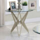 Alvise Contemporary Champagne Tempered Glass End Table