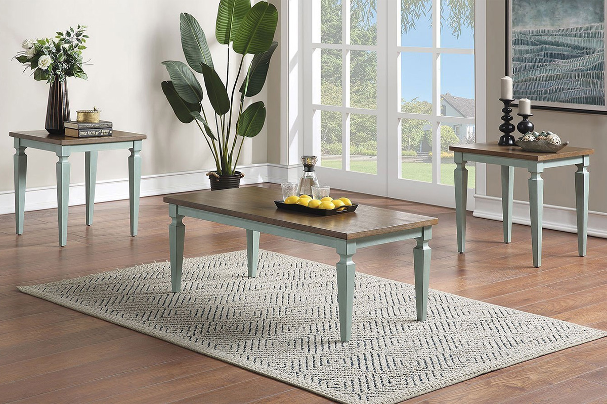 3 Pcs Set Monmouth Rustic Antique Teal