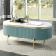 Koblenz Modern Teal Metal Coffee Table