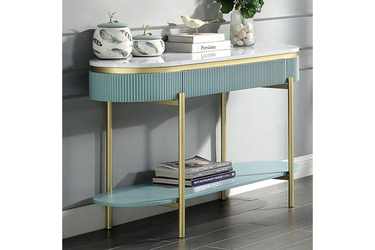 Koblenz Modern Teal Metal Sofa Table