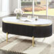 Koblenz Modern Dark Walnut Metal Coffee Table
